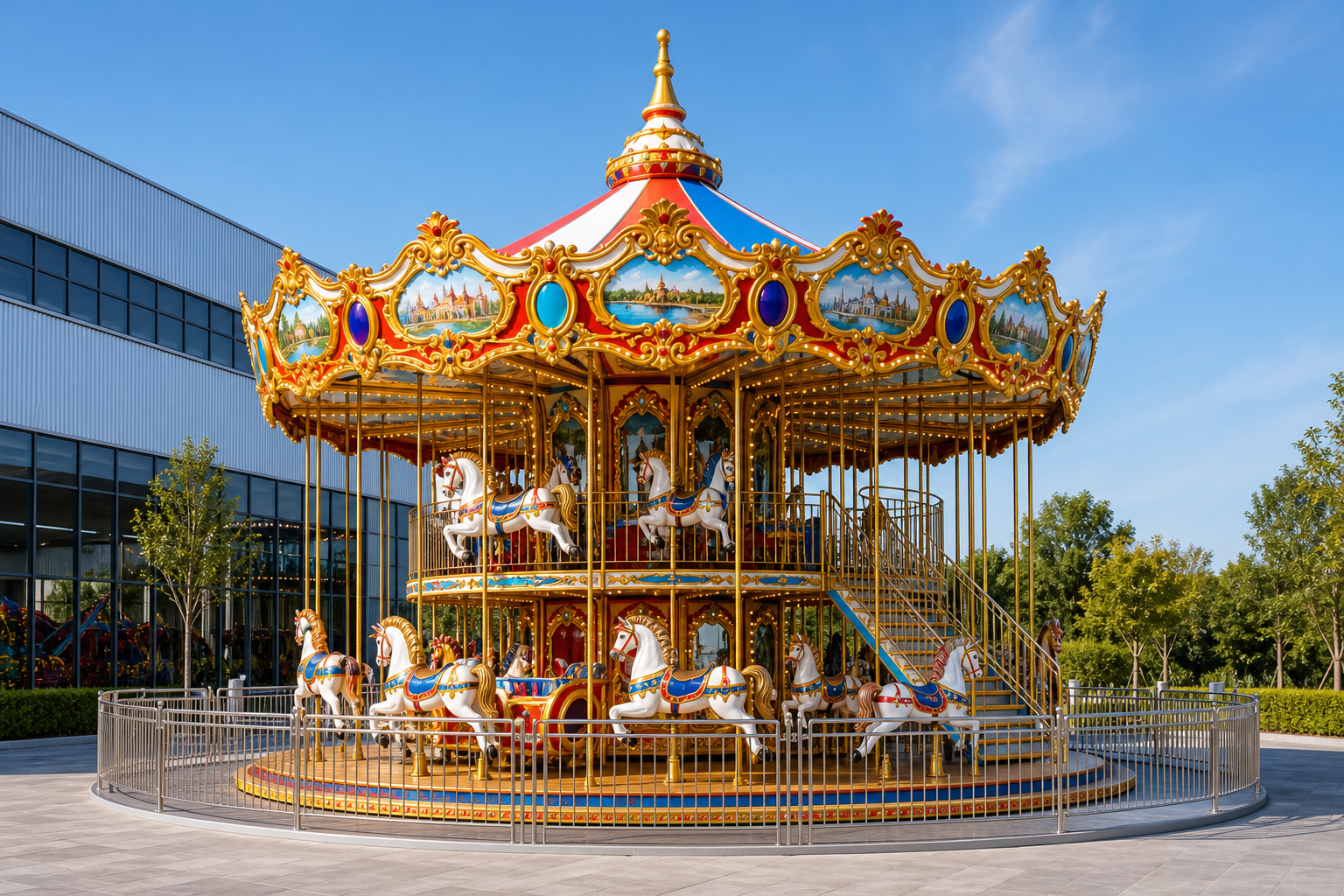 Classic amusement carousel ride