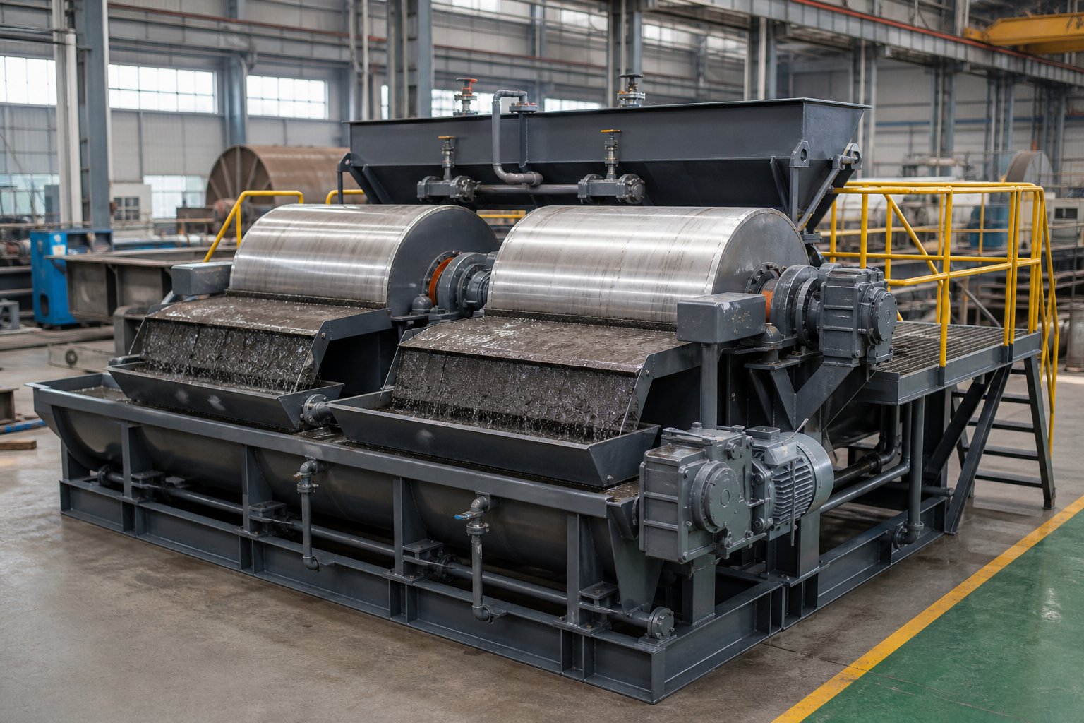 Wet drum magnetic separator
