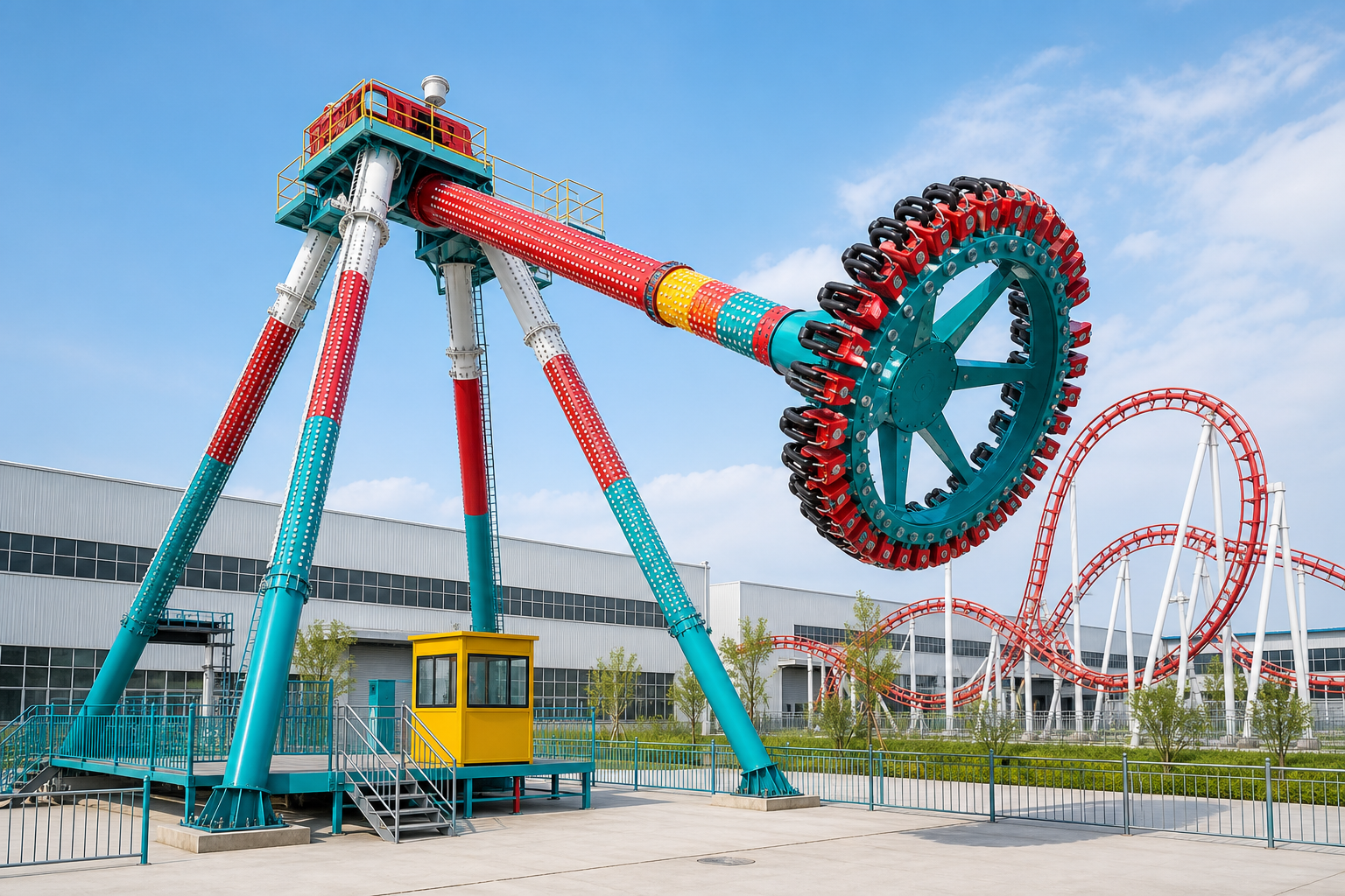Large outdoor mechanical amusement ride project
